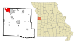 Cass County Missouri Incorporated and Unincorporated areas Belton Highlighted